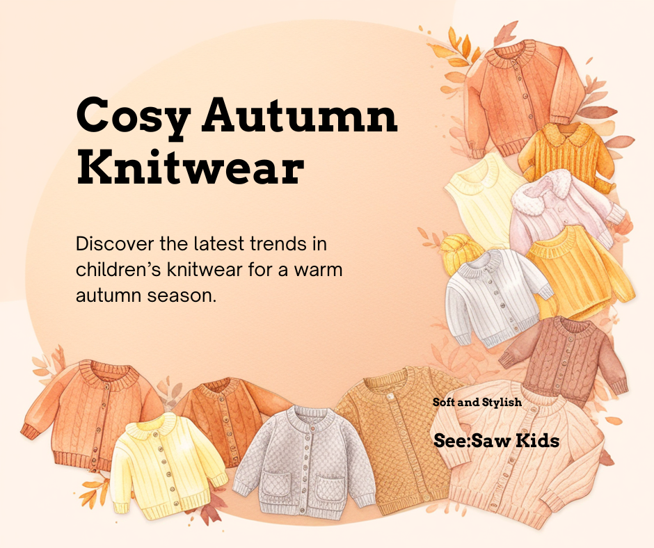 Cosy autumn knitwear guide for kids blog header - See:Saw Kids