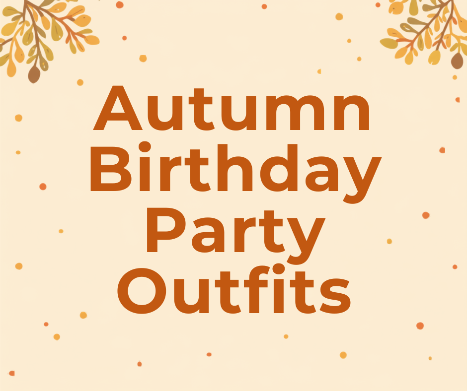 Kids autumn birthday party outfits blog header - See:Saw Kids