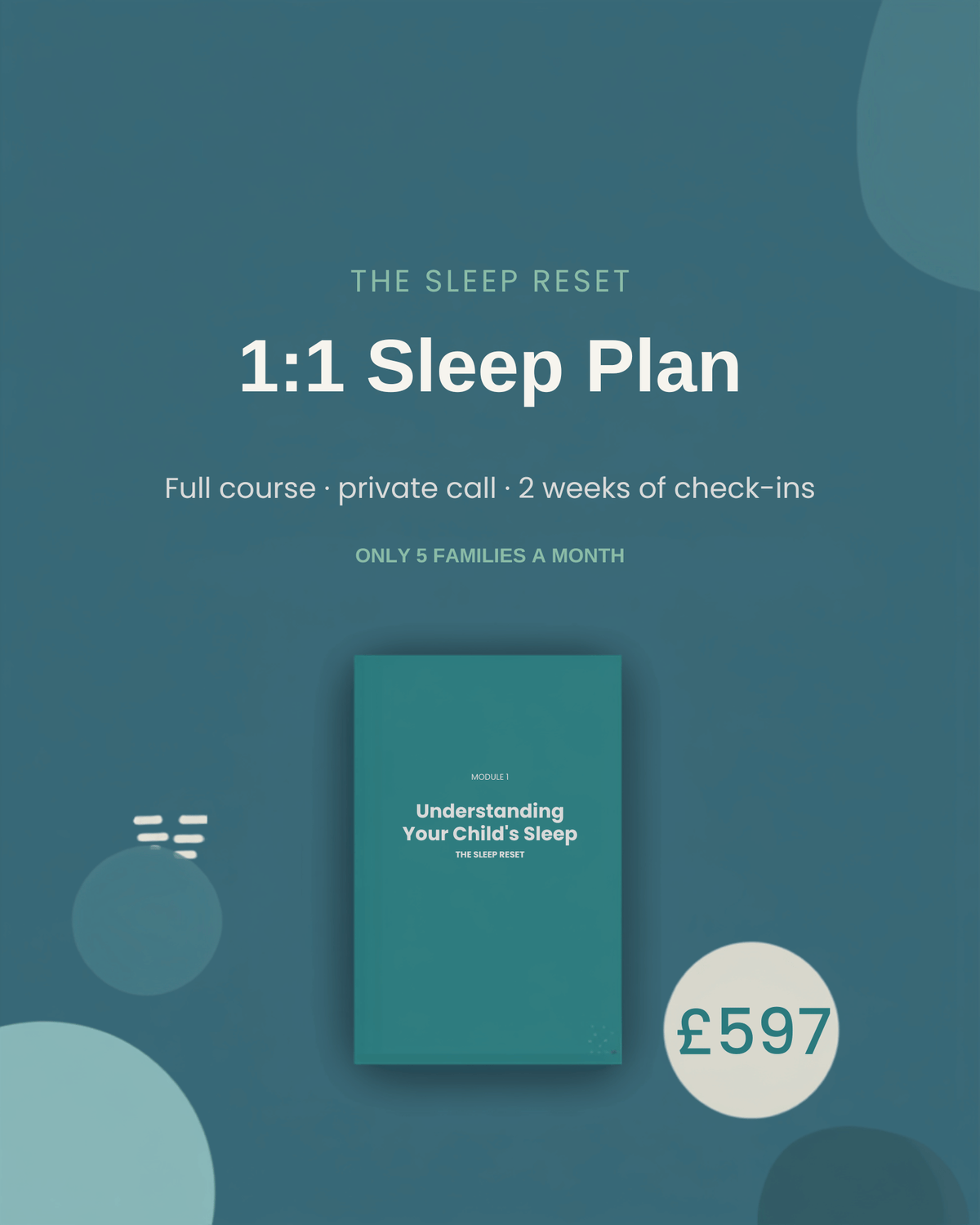 The Sleep Reset — 1:1 Sleep Plan, £597, only 5 families a month