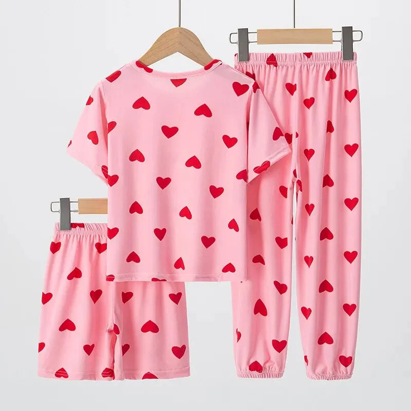 Summer Love 3-Piece Pyjama Set for Girls