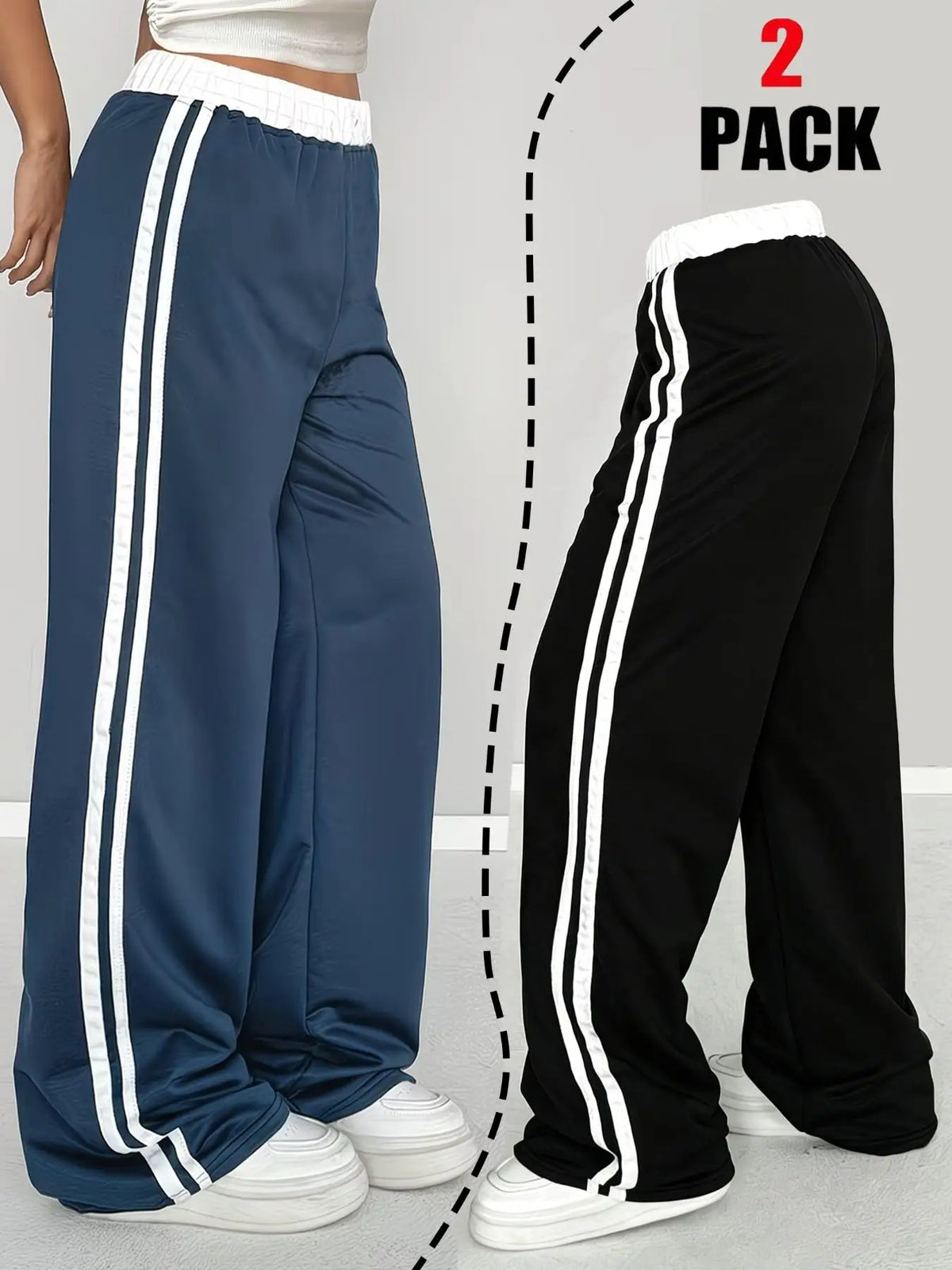 Girls' Trousers — American Retro Style: "01" Number-Striped