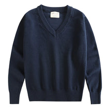 Load image into Gallery viewer, Children V-neck Solid Knit Sweater Boys Girls Warm Long Slee