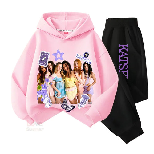 2026 autumn Katseye hoodie Girls Top Long Pant Two Piece Sui