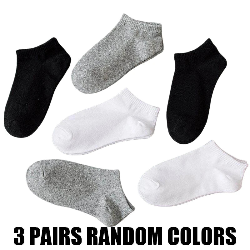 1/3/10Pairs Men's Ankle Socks Soft Breathable Stretchy Solid