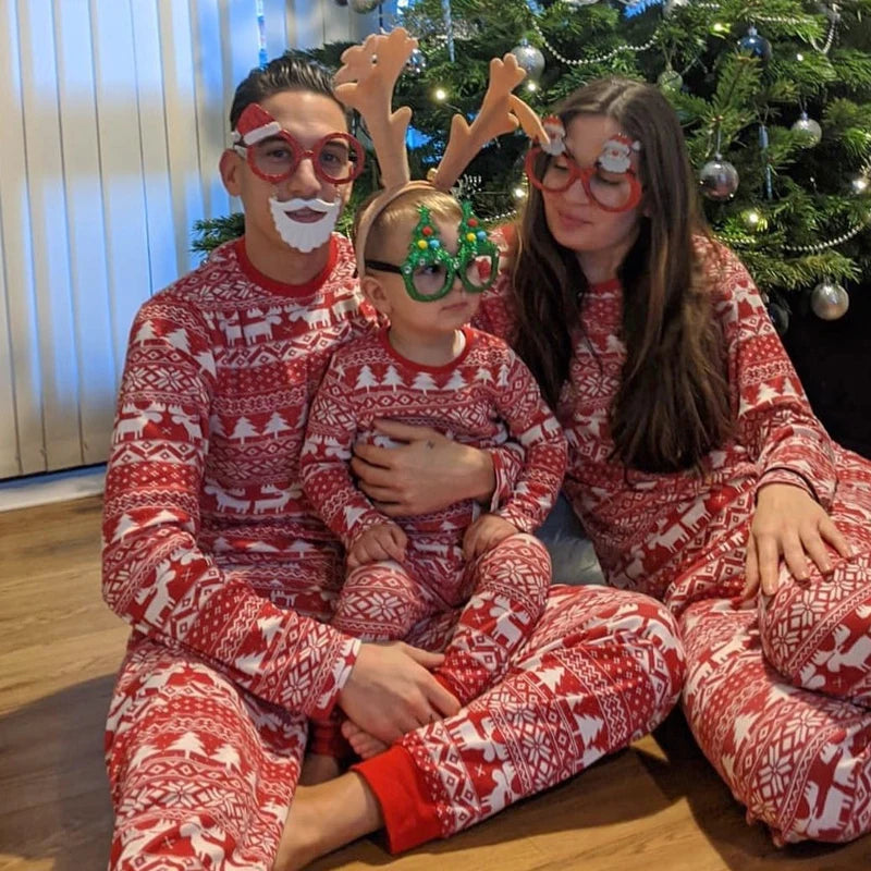 Family Matching Outfits Christmas Pajamas Sets Classic Elk R