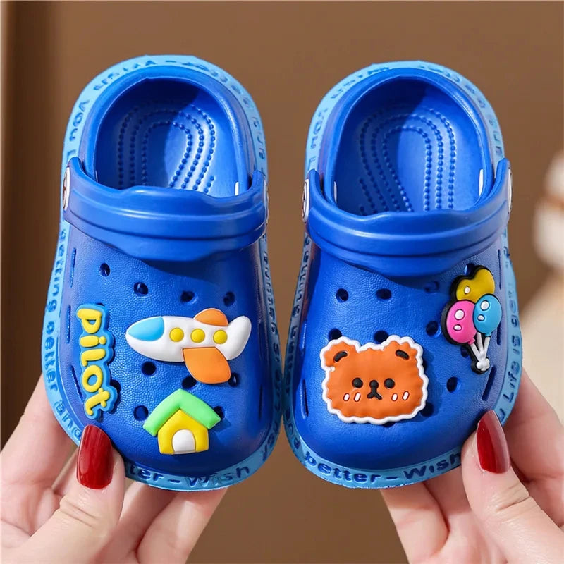 Kids Summer Sandals Hole Children's Shoes Slippers Soft Anti