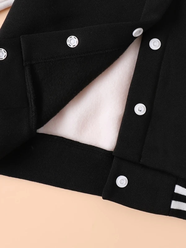 Boys' Black and White Letter "A" Varsity Jacket and Sweatpan