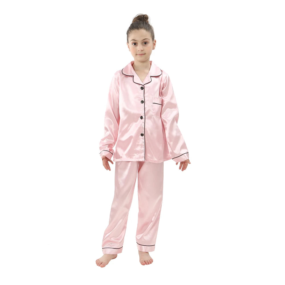 Silk Satin Pyjama Set for Kids | Ages 2-13