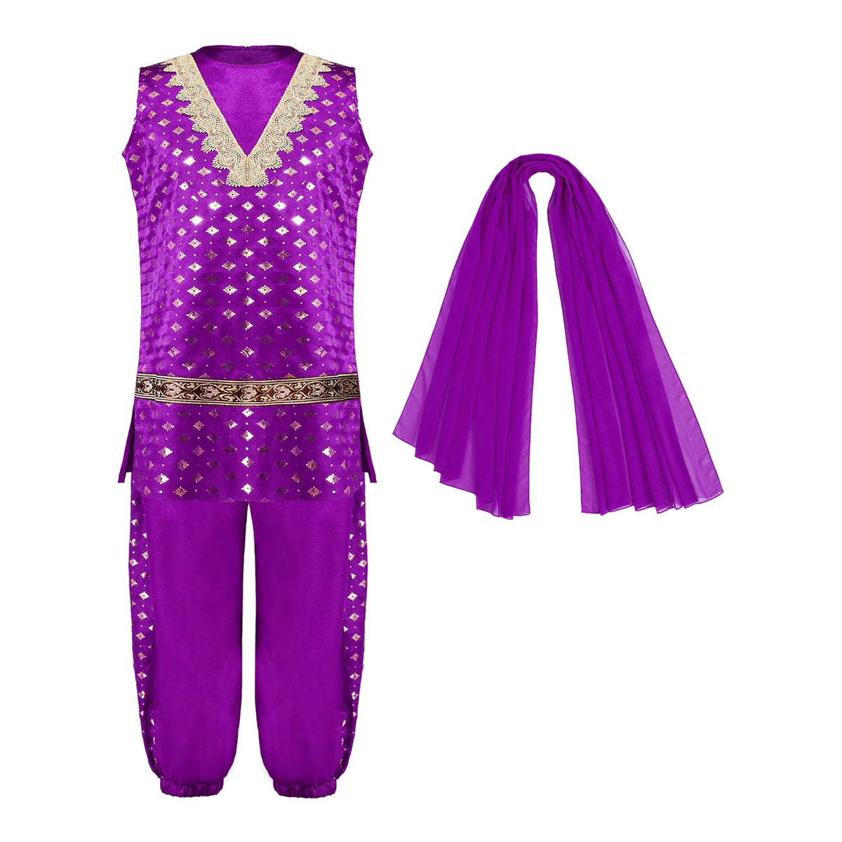 Girls' Kurta Set with Dupatta & Bloomers