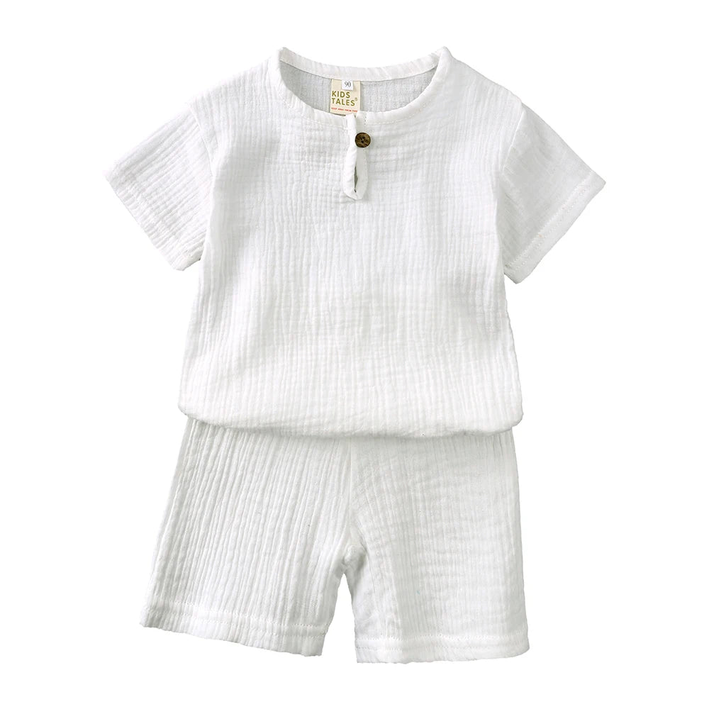 Cotton Linen T-Shirt & Shorts Set