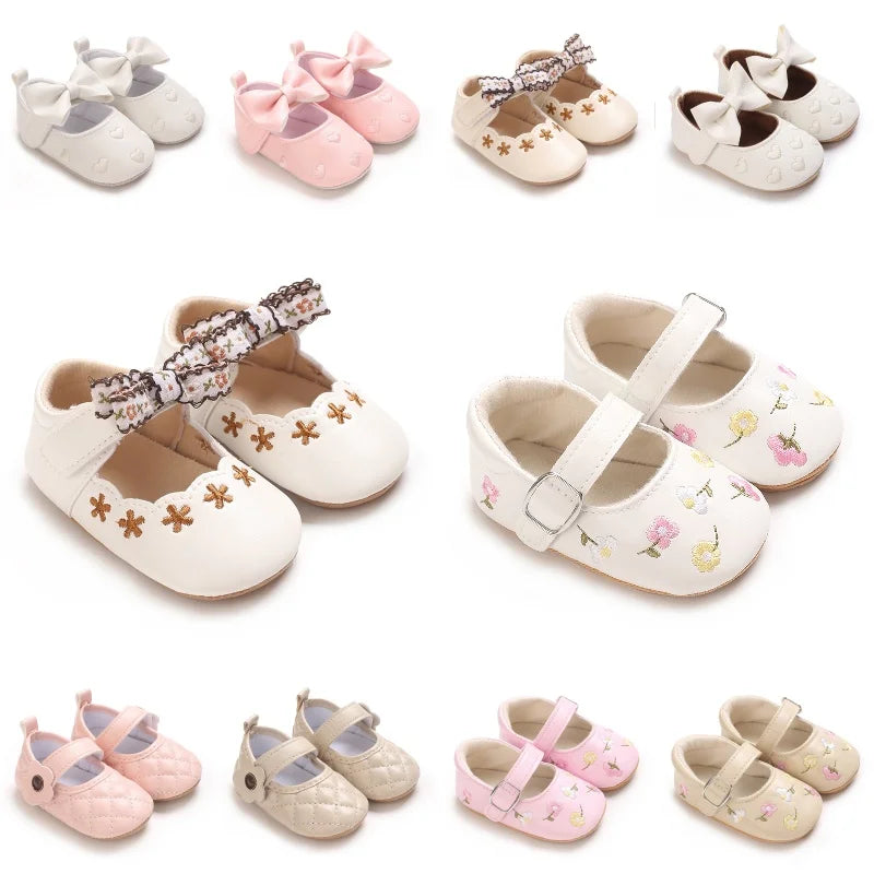0-1Year Baby Shoes Infant Pre-Walker Shoes Girls Princess Bo