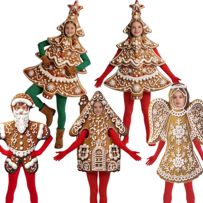 Christmas Gingerbread Santa Stage Performance Costume Ginger
