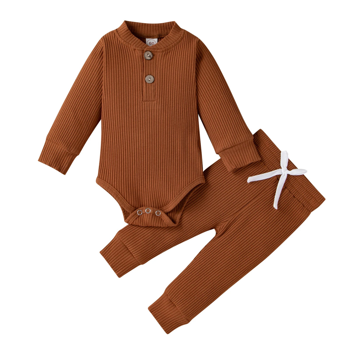 Infant Newborn Baby Girl Boy Spring Autumn Ribbed/Plaid Soli
