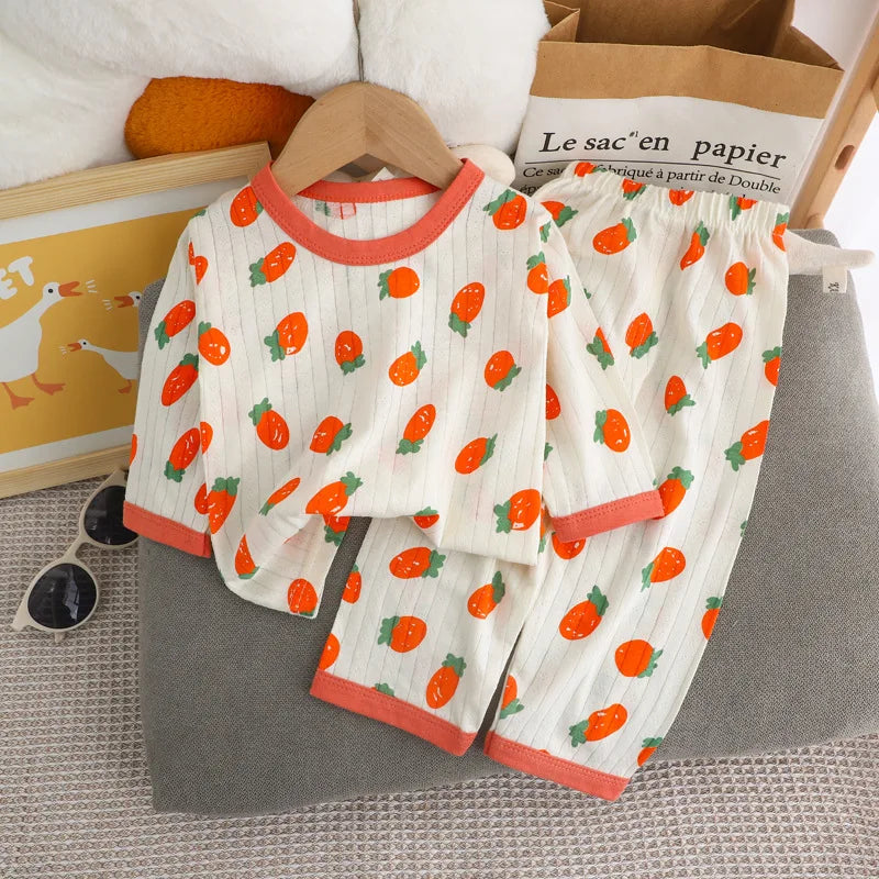 Cute Bear Print Baby Clothing Set Children Long Sleeve+ Pant