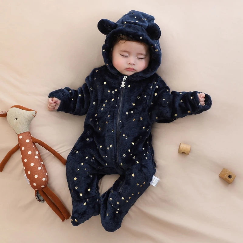 Cosy Flannel Baby Romper | Newborn–19M