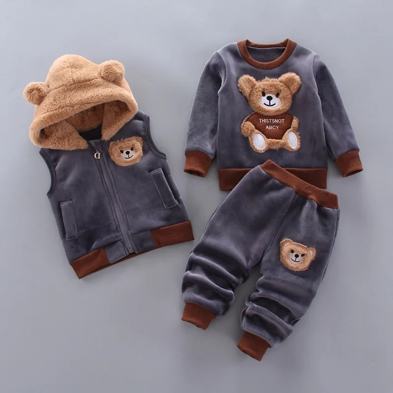 Cosy Fleece Hooded Outfit Set for Toddlers