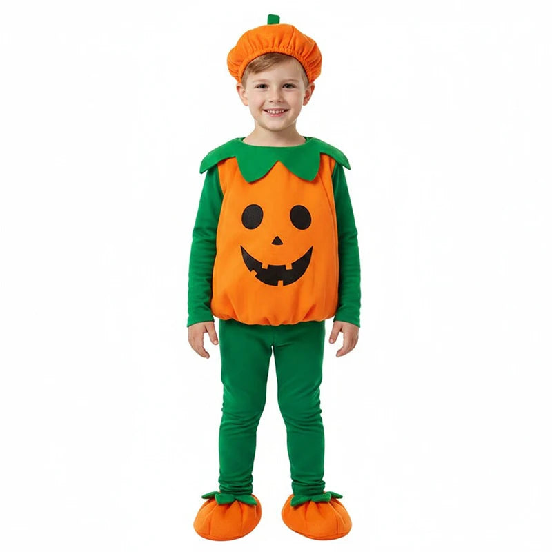 2026 Baby Girls Boys Children Jumpsuit Halloween Pumpkin Cos