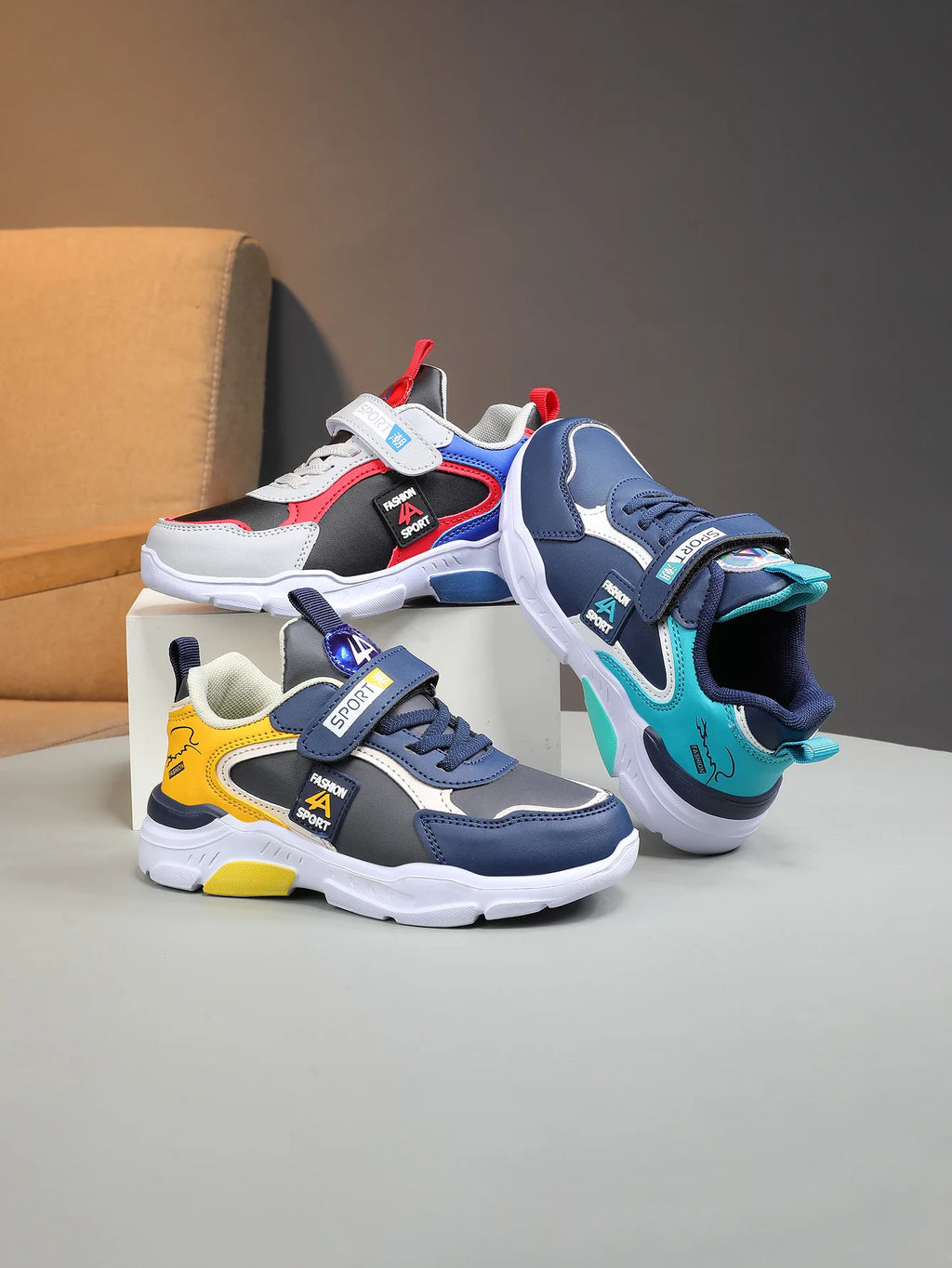 Boys' Leather Sports Shoes – Autumn/Winter
