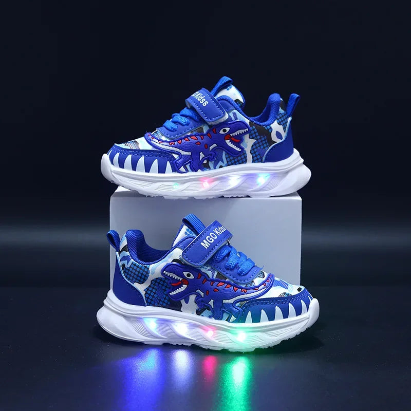 Dinosaur LED Light-Up Trainers | Kids Shoes 2-6Y