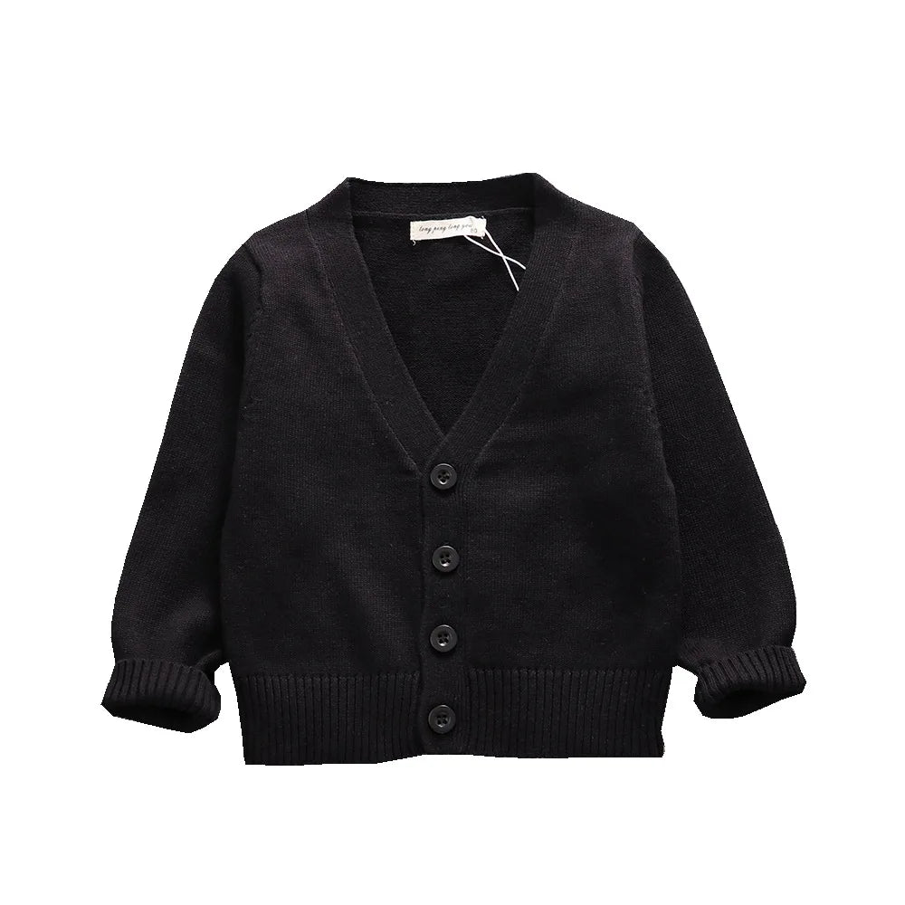 Baby Kids Cardigan Spring New Casual Long Sleeve V-neck Knit