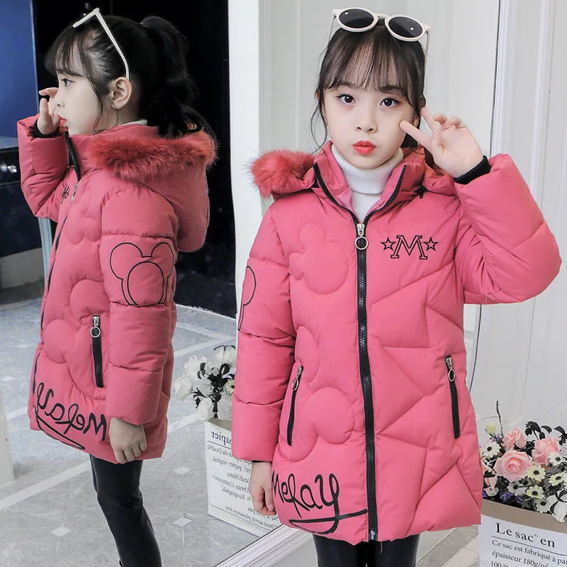 Girls Hooded Winter Coat | Waterproof Warm Jacket 3-12Y