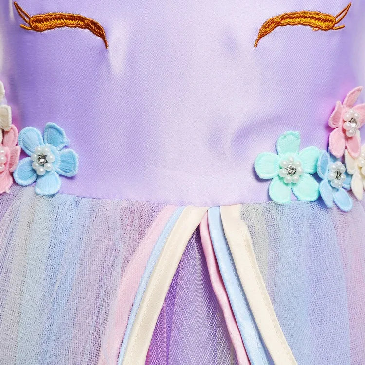 Rainbow Unicorn Tulle Princess Dress