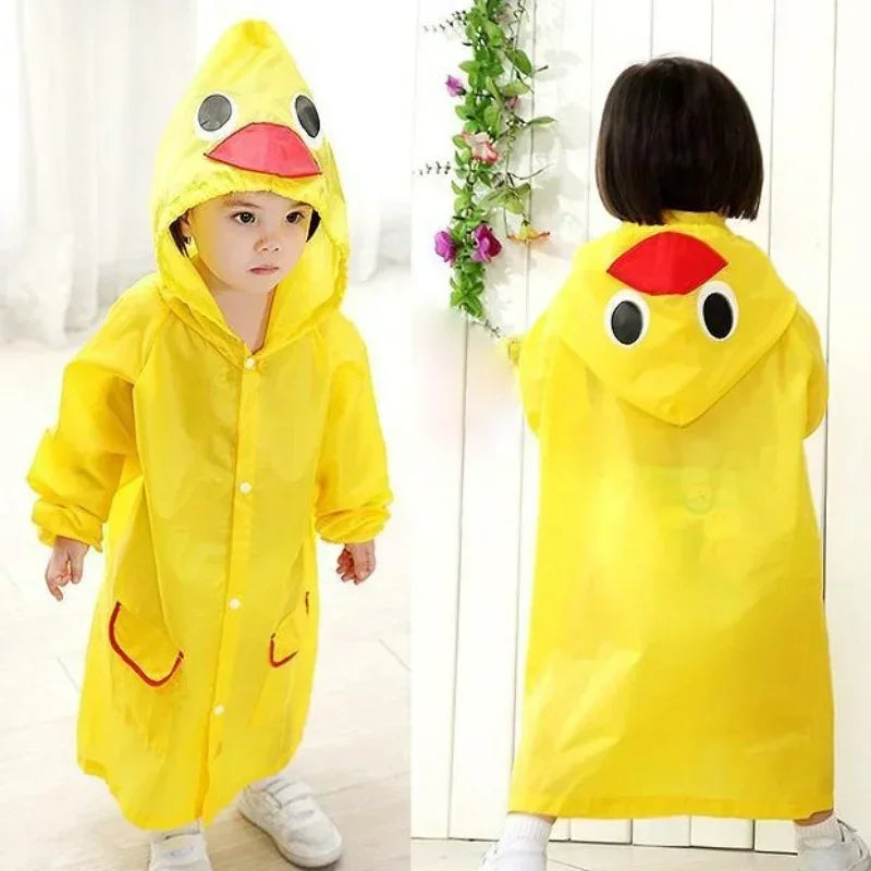 Cartoon Animal Rain Poncho for Kids Outdoor Waterproof Boys