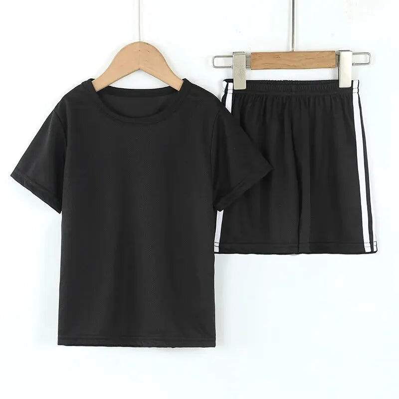 2 Pcs Summer Children's Quick-drying Short-sleeved Shorts Su
