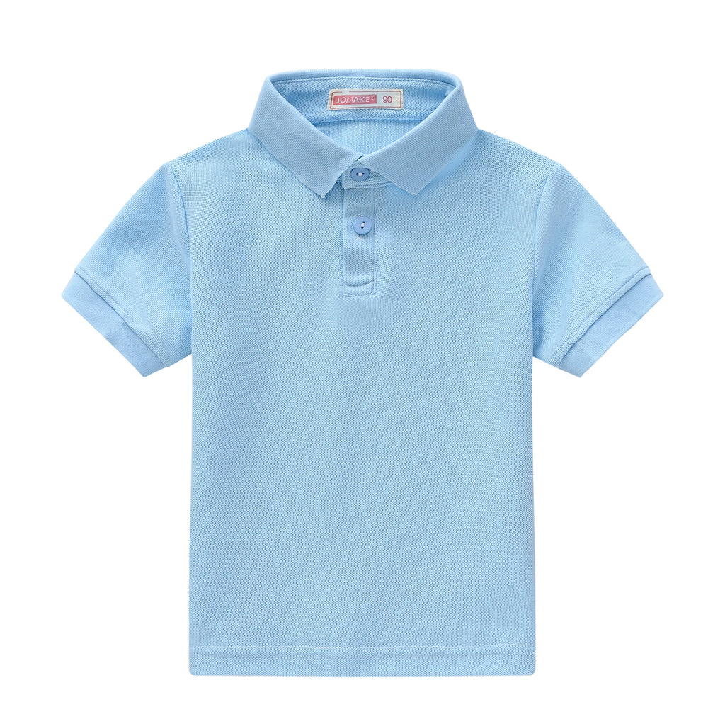 Summer boys and girls solid color short sleeved T-shirt top,