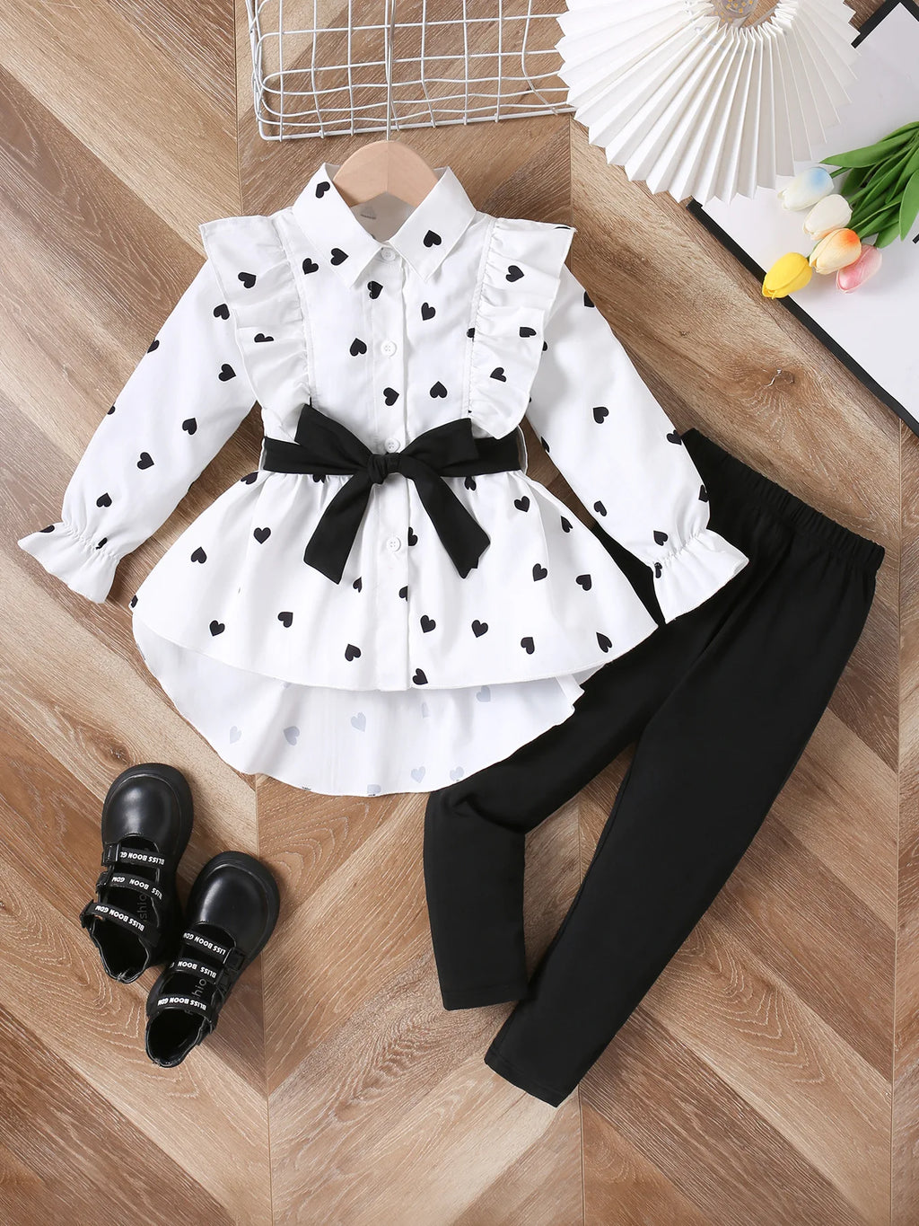 Spring Autumn Girls Clothing Sets Shirt + Bottoms 2Pcs Girls