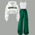 2026 Autumn Winter Girls Children Set Teenager Letters Crop