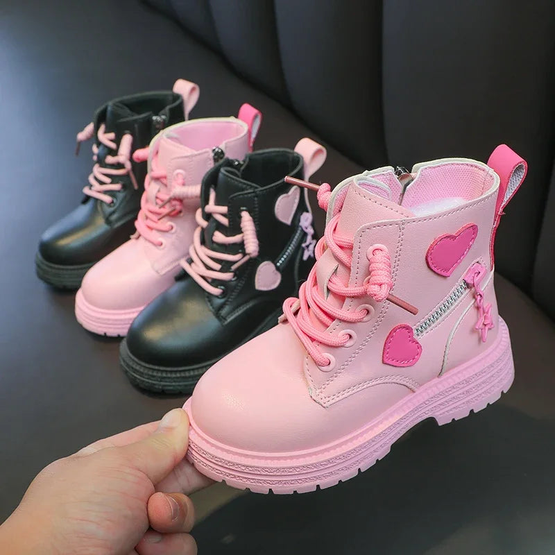 Girls Boots Kids Rubber Boots Cool Girl Autumn and Winter Co