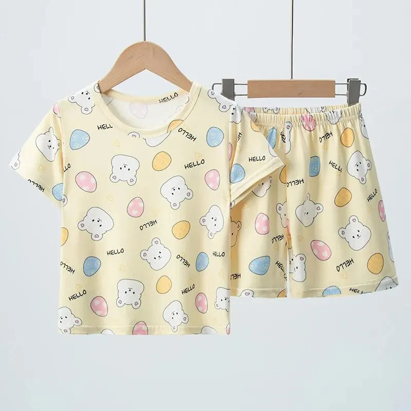 Wild Elephant Short Sleeve Outfit | Kids Casual Set