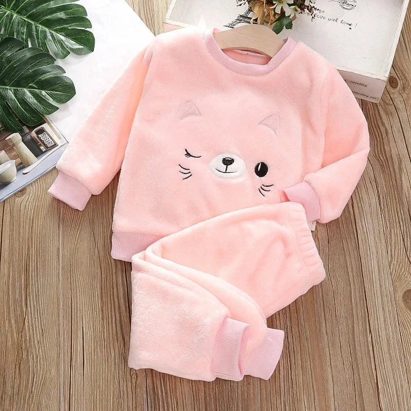 IYEAL Baby Boy Girl Clothes Pajamas Set Flannel Fleece Toddl