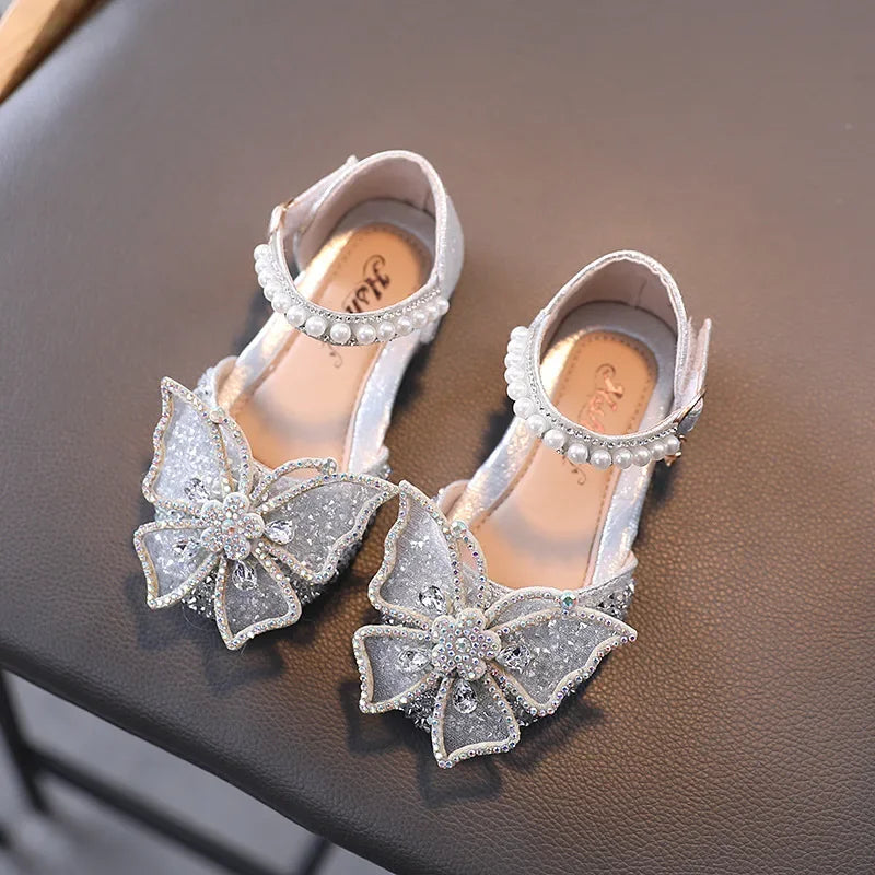 Summer Girls Sandals Sequins Rhinestone Bow Girls Princess S