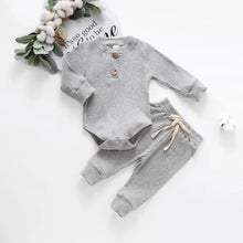 Load image into Gallery viewer, Infant Newborn Baby Girl Boy Spring Autumn Ribbed/Plaid Soli