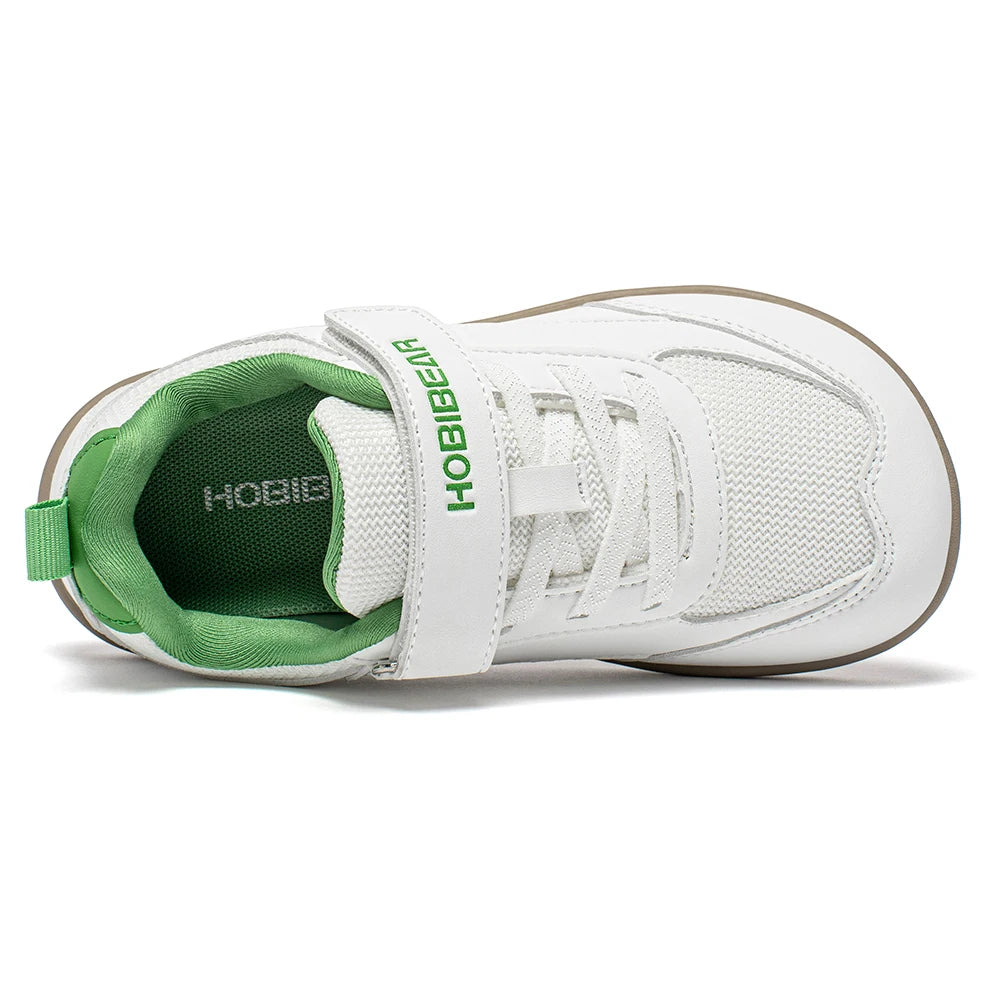 HOBIBEAR Kids Wide Toe Shoes Big Kid Barefoot Hook Loop Mini
