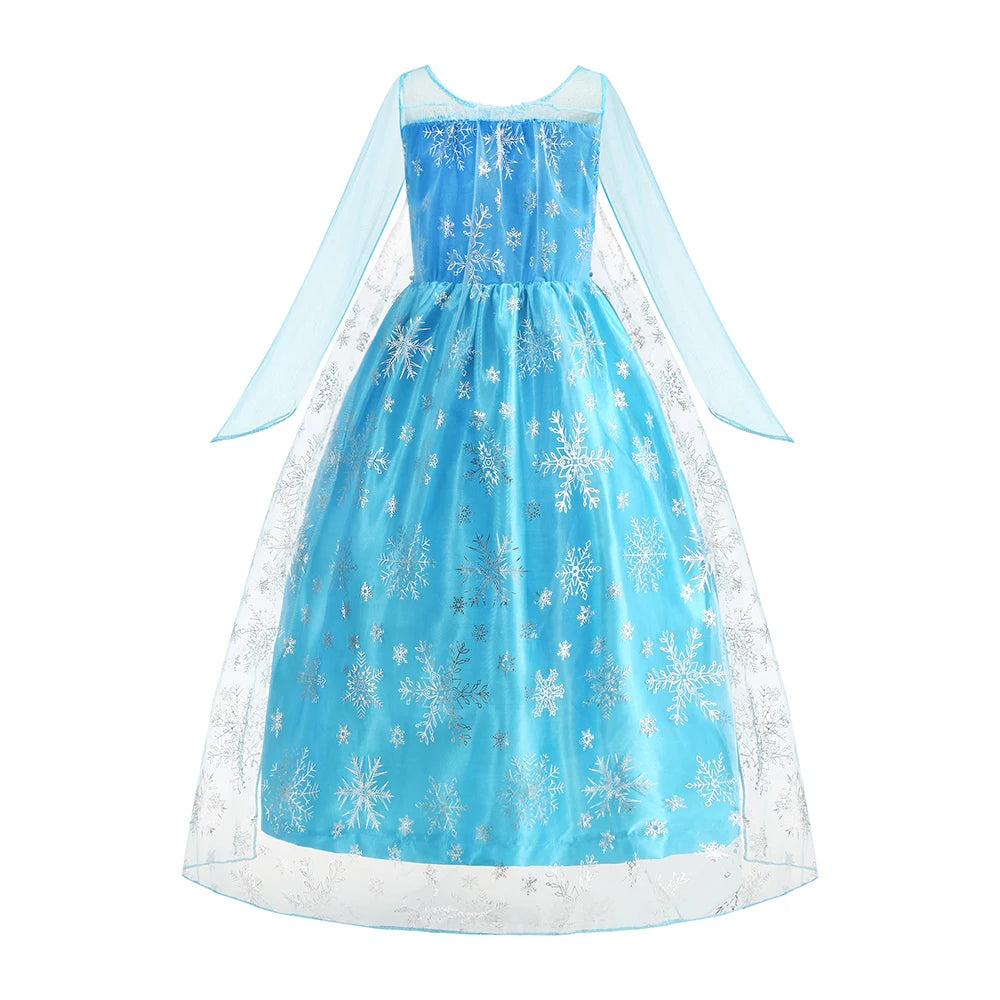 2026 Vestidos Snow Queen Princess Dress Girls Costume Hallow