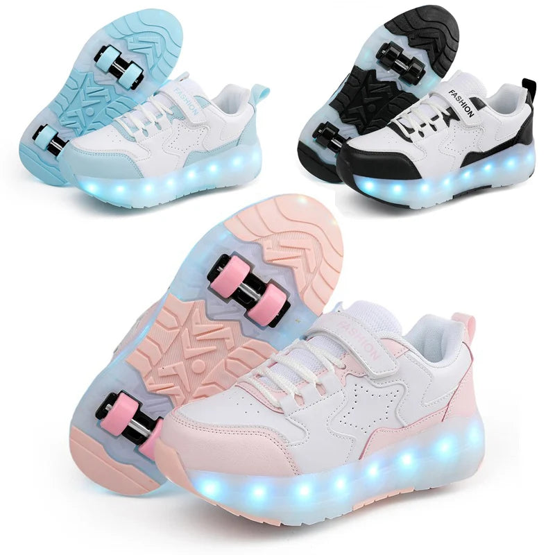 Kid Led Sneakers USB Charging Luminous Shoes Outdoor Sport R