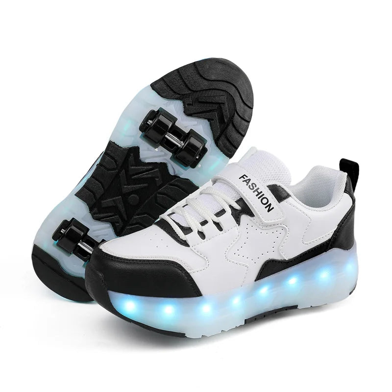 Kid Led Sneakers USB Charging Luminous Shoes Outdoor Sport R