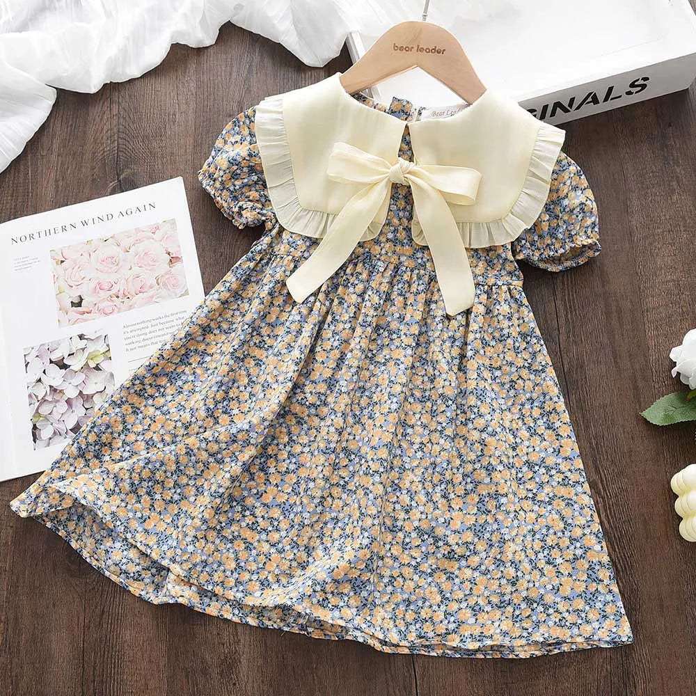 Sunny Floral Bow Dress – Yellow