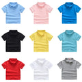 Solid Color Boys Girls Summer T-shirts Quality Uniform Polo