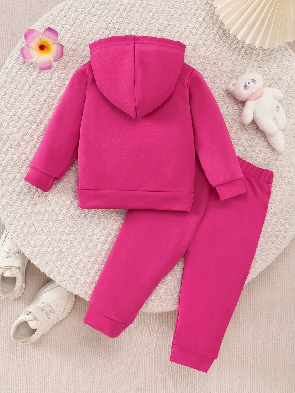 2pcs Spring Fall Baby Girls Outfit Set, Pink Leopard Heart P