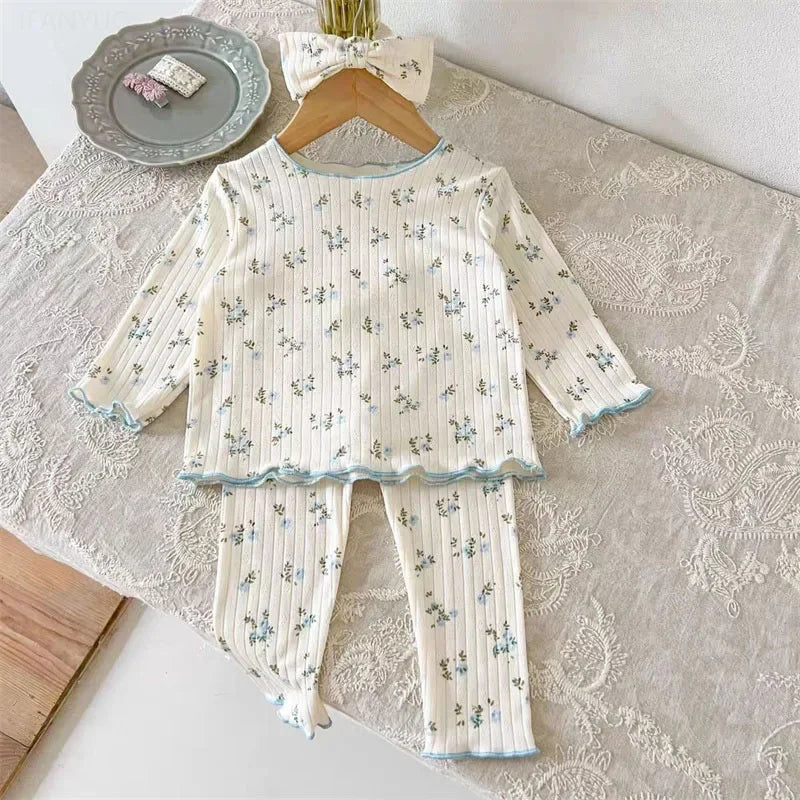 Floral Lace Pyjama Set | Girls Long Sleeve Sleepwear