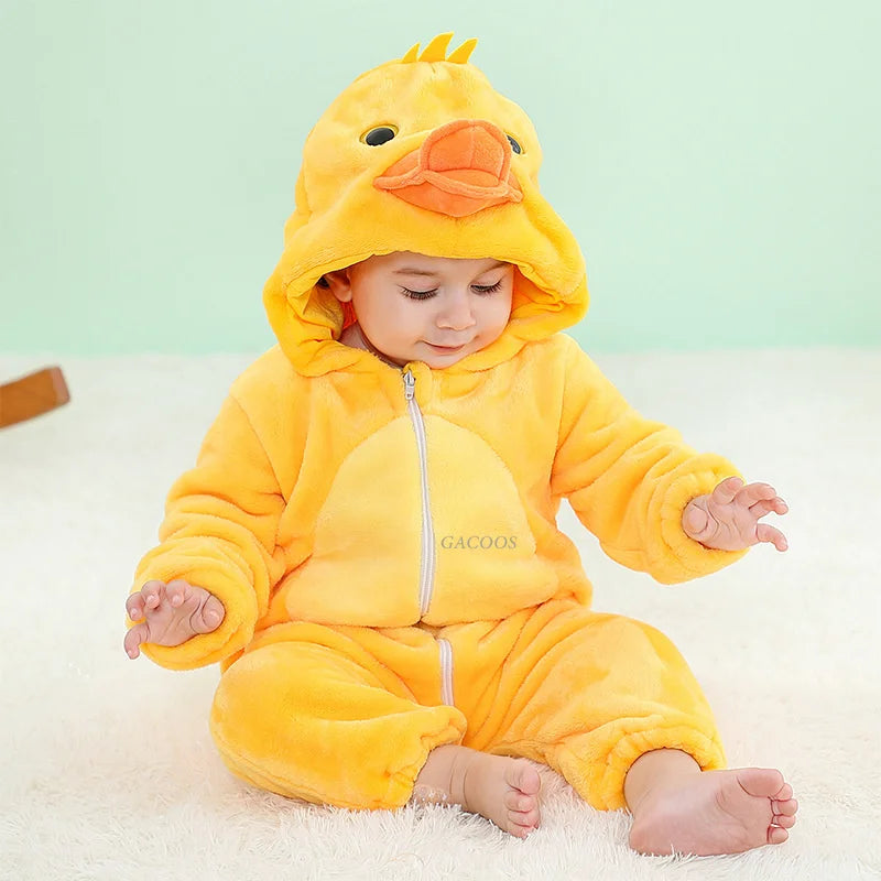 Halloween Dinosaur Winter Baby Romper Kigurumi Costume Flann