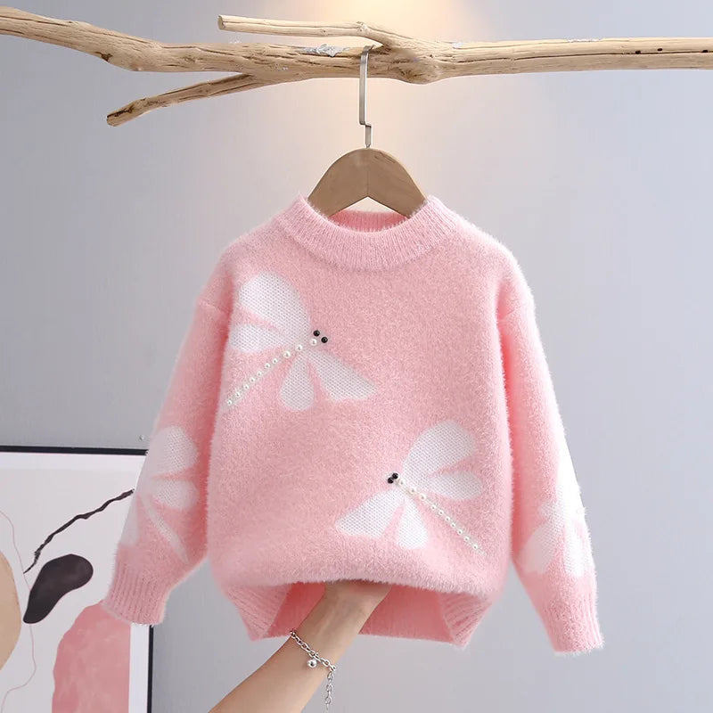Nice Children's Sweater Autumn Winter 2026 Baby Dragonfly Pa