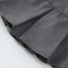 Load image into Gallery viewer, Girls' Pleated Skirt Grey Classic College Style Solid Mini S