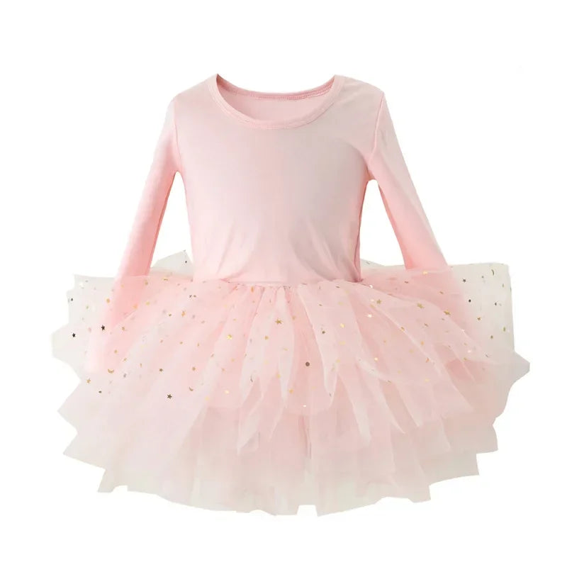 Baby Girl Princess Tutu Dress Long Sleeves Infant Toddler Pu