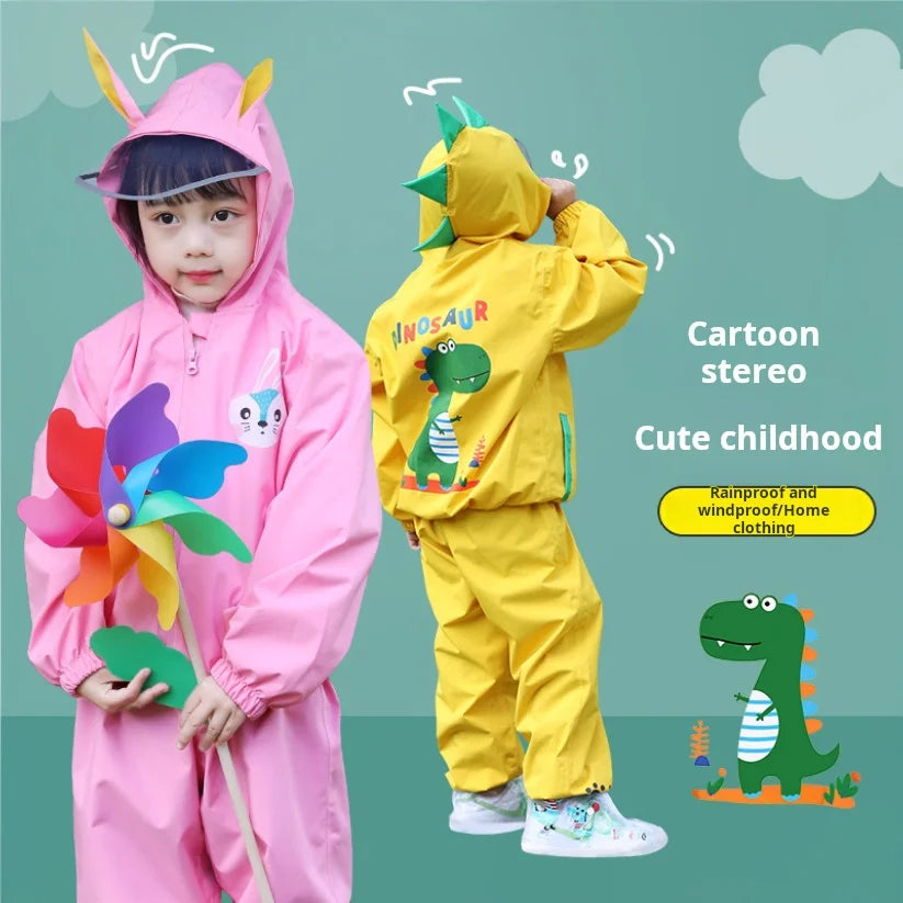 Children's raincoat and rain pants set kindergarten primary