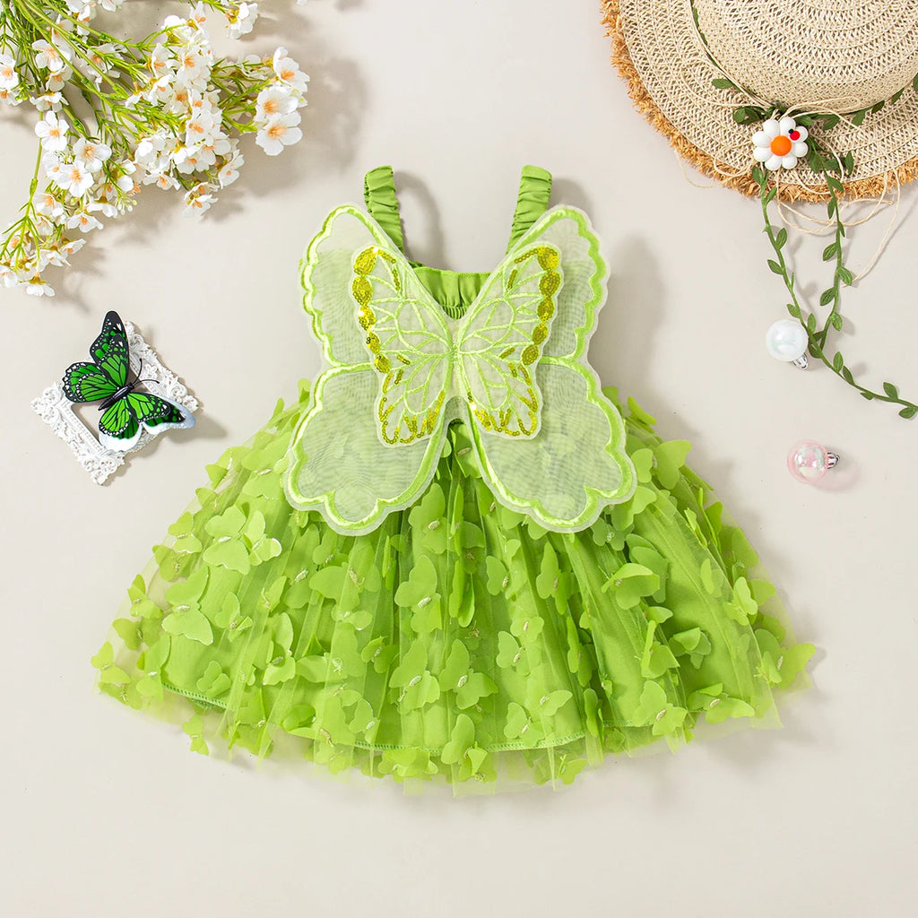 Butterfly Suspender Dress for Baby Girls
